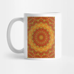 Vibrant Gold abstract symmetric mandala pattern Mug